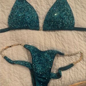 Teal aqua Angels competition bikini